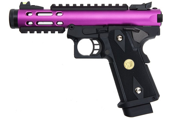WE-Tech Hi Capa 5.1 Galaxy Type A Green Gas Airsoft Pistol - Purple Slide K Frame