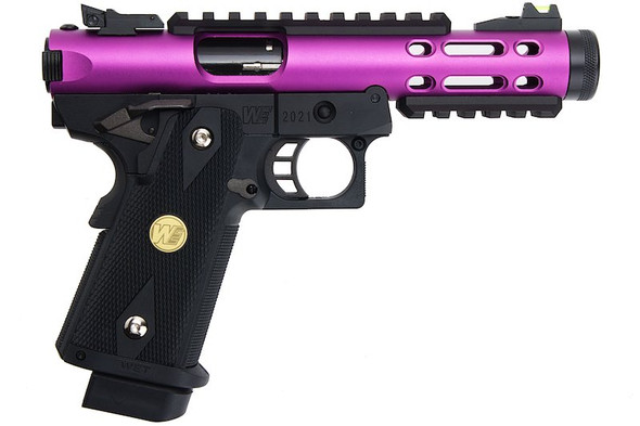 WE-Tech Hi Capa 5.1 Galaxy Type A Green Gas Airsoft Pistol - Purple Slide K Frame