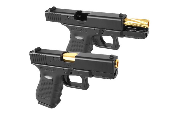 Nine Ball Non-Recoil Fluted Outer Barrel NEO for Tokyo Marui G19 Gen 3 / Gen 4 GBB Airsoft-Gold