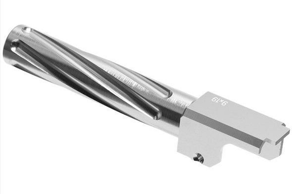Nine Ball Non-Recoil Fluted Outer Barrel NEO for Tokyo Marui G19 Gen 3/Gen 4 GBB Airsoft-Silver