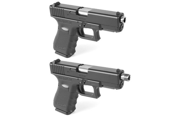 Nine Ball Non-Recoil 2 Way Outer Barrel NEO Tokyo Marui G19 Gen 3/Gen 4 GBB Airsoft-Silver