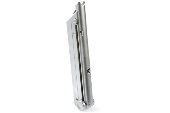 WE P08 Green Gas Magazine (15 rounds) - Silver