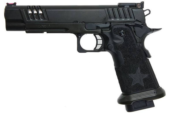 Army Armament Hi Capa Green Gas Airsoft Pistol - (BK, with Star Strippling Grip) (R611-SG)