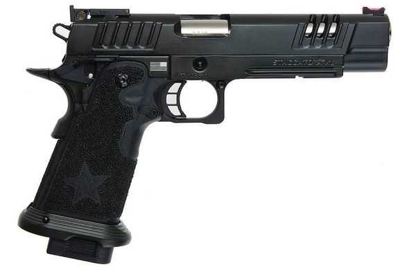 Army Armament Hi Capa Green Gas Airsoft Pistol - (BK, with Star Strippling Grip) (R611-SG)