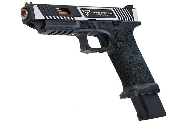 EMG TTI Combat Master G34 Slide w/ OMEGA Frame Gas Airsoft Pistol (by APS Custom) - Black/Silver