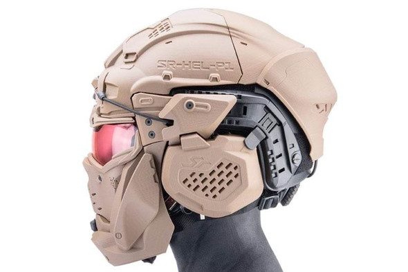SRU Tactical Helmet Mask Set (include Fast Helmet, Tan)