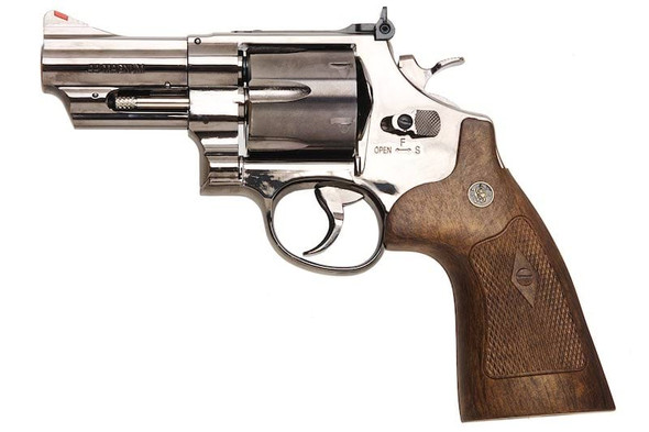 Umarex S&W M29 Airsoft Revolver CO2 (3 inch, Brown Grip, 6mm Version) - Titanium Black (by WinGun)