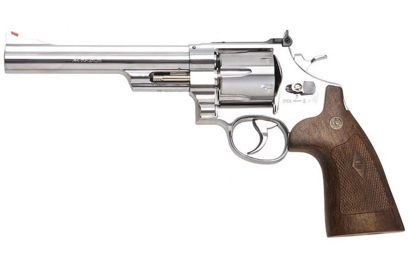 Umarex S&W M29 Airsoft Revolver CO2 (6.5 inch, Brown Grip, 6mm Version) - Silver (by WinGun)