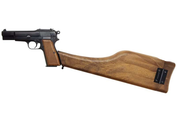 WE New Browning Hi Power MK1 w/ Stock GBB Airsoft Pistol - Black