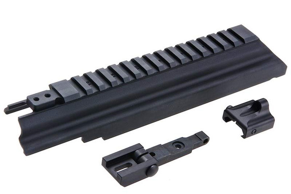 C&C Tac Tokyo Marui AKM GBBR Airsoft Dog Leg Rail Top Cover Gen 3 Krinkov AK Style - Black