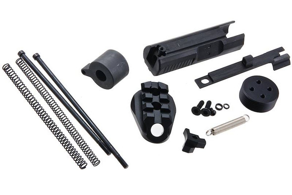 C&C Tac Tokyo Marui M4 MWS GBBR Airsoft Short Bolt Set w/ M1913 Rail Folding Stock Adapter - Black