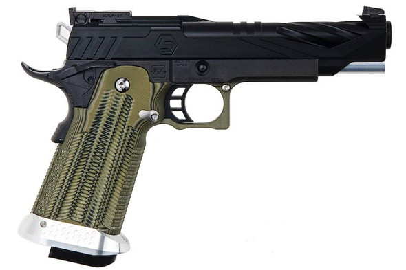 RWC GIGA Hi Capa 5.1 GBB Airsoft Pistol (G10 Grip) - Black Slide / OD GripType 2