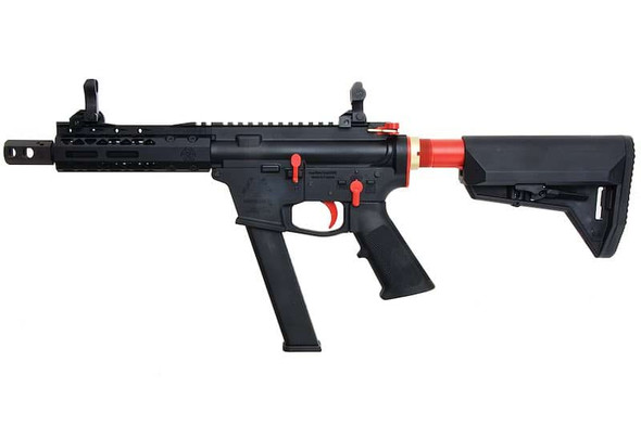 EMG Black Rain Ordnance Airsoft M4 9mm GBB Rifle (Short Version, Black/ Red)
