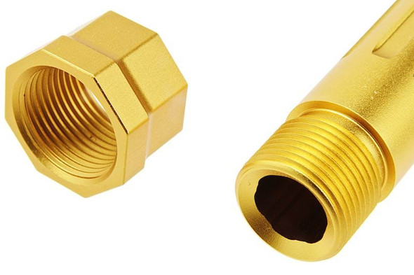 RWA Agency Arms Mid-Line Threaded Barrel for Tokyo Marui G17 Gen 3 GBB Airsoft (14mm CCW)-Gold