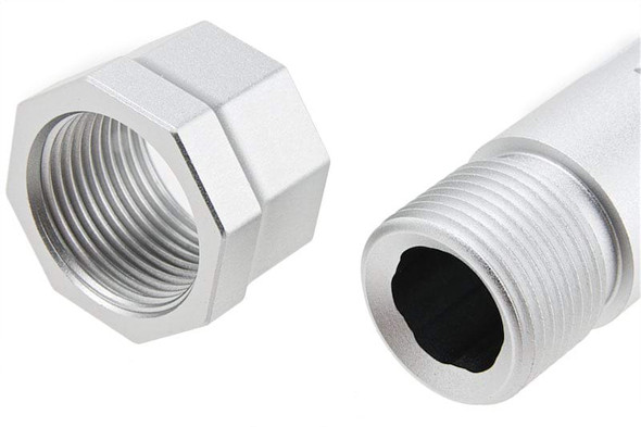 RWA Agency Arms Mid-Line Threaded Barrel for Tokyo Marui G17 Gen 3 GBB Airsoft (14mm CCW) - Silver