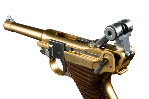 WE P08 Luger GBB Airsoft Pistol (4 inch, Gold)