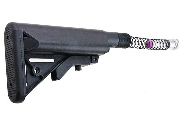 T8 Tokyo Marui MWS GBBR Airsoft C Style Stock with 6 Position Buffer Tube Combo Set - BK