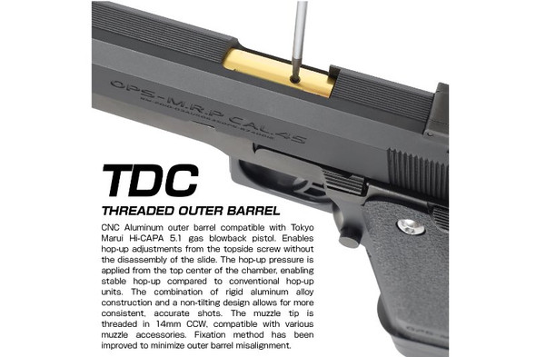 Nine Ball Tokyo Marui Hi Capa 5.1 GBB TDC Threaded Outer Barrel - Blue