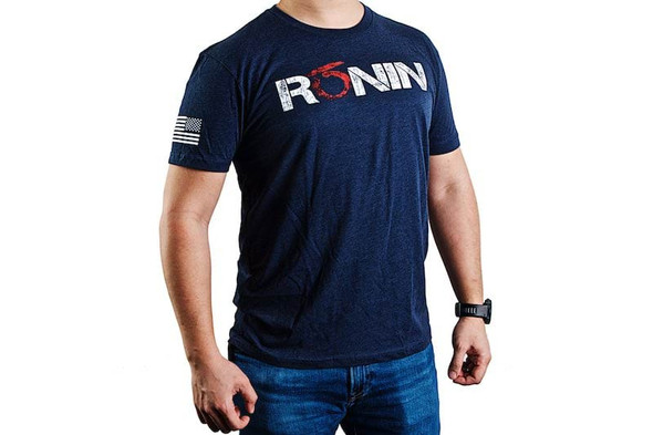 Ronin Tactics 'Vintage' T-Shirt (Midnight Navy Blue, L Size)