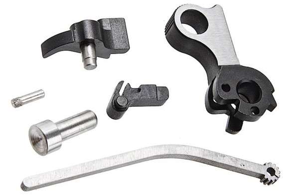 Airsoft Masterpiece 1911 Hammer & Sear Set (STI Style Circle) Hi Capa Compatible - (CNC Steel, 2 Tone)