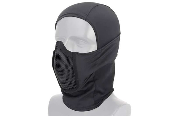 WoSport Balaclava Quick Dry with Protective Steel Mesh Face Mask - Black