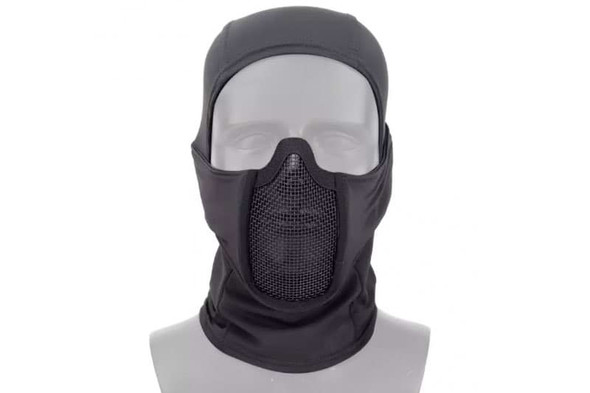 WoSport Balaclava Quick Dry with Protective Steel Mesh Face Mask - Black