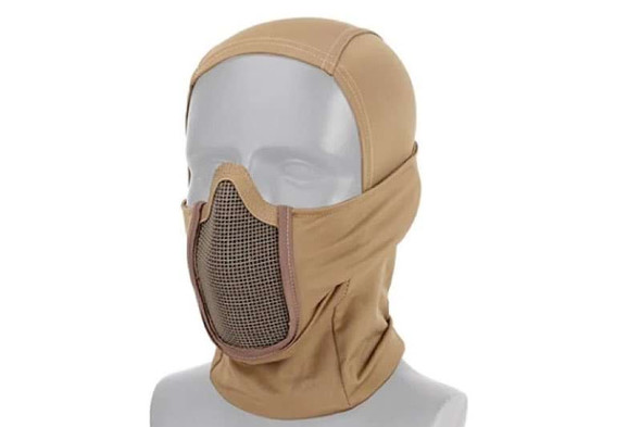 WoSport Balaclava Quick Dry with Protective Steel Mesh Face Mask - Tan