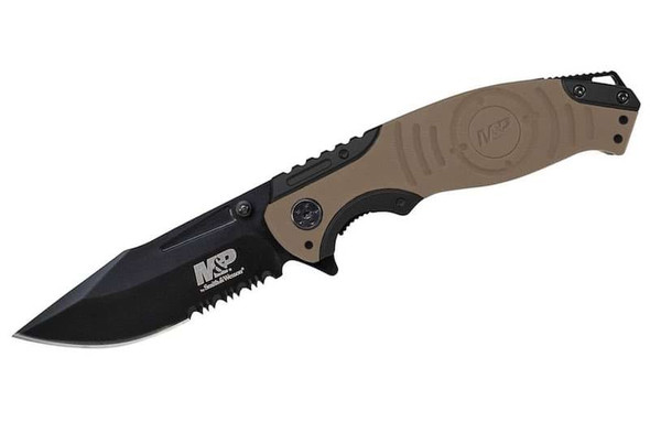 Smith & Wesson M&P Drop Point Folding Knife - FDE(SWMP13GLS)