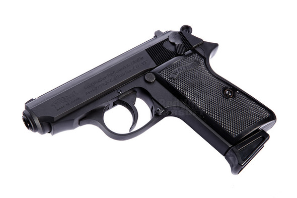 Maruzen PPK/S Walther Green Gas Airsoft Pistol - Black Metal Finish Version
