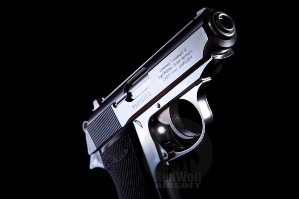 Maruzen PPK/S Walther Green Gas Airsoft Pistol - Silver