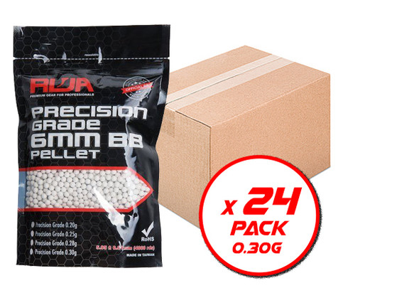 RWA 6mm Airsoft BBs ABS Precision Grade 0.30g BBs (4000rds/bag) 24 Packs per Carton Box