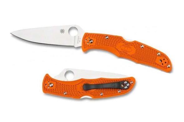 Spyderco Endura 4 FRN Flat Ground Knife - Orange (C10F)