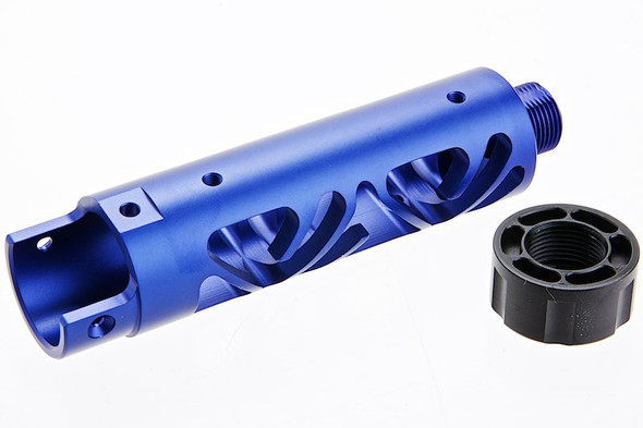 Narcos Airsoft Action Army AAP01 Front Barrel Kit (Type 6) (CNC Aluminum 6061) - Blue