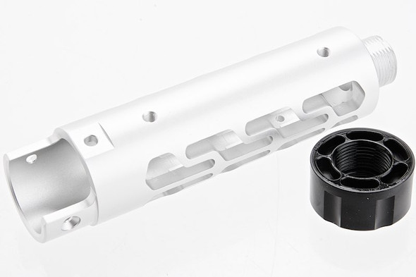 Narcos Airsoft Action Army AAP01 Front Barrel Kit (Type 7) (CNC Aluminum 6061) - Silver