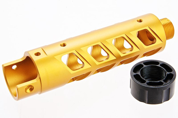 Narcos Airsoft Action Army AAP01 Front Barrel Kit (Type 8) (CNC Aluminum 6061) - Gold
