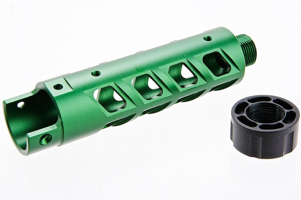 Narcos Airsoft Action Army AAP01 Front Barrel Kit (Type 8) (CNC Aluminum 6061) - Green