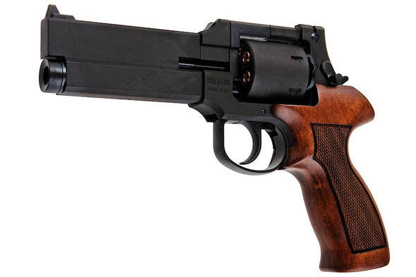 Marushin Mateba Gas Revolver 5 inch - Black (Heavyweight Wood Grip Version)