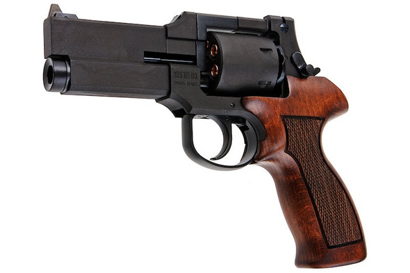 Marushin Mateba Gas Revolver 4 inch - Black (Heavyweight Wood Grip Version)