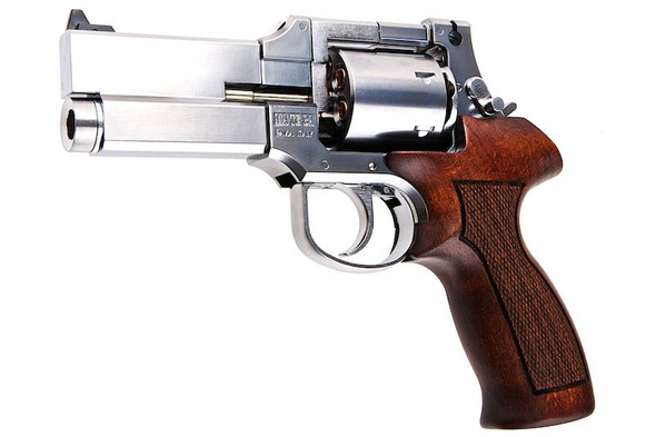 Marushin Mateba Gas Revolver 4 inch - Silver (Heavyweight Wood Grip Version)