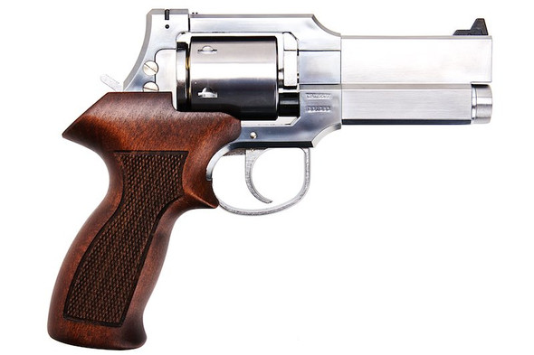 Marushin Mateba Gas Revolver 4 inch - Silver (Heavyweight Wood Grip Version)