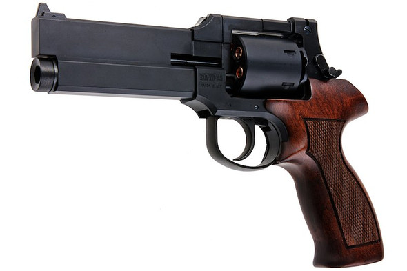 Marushin Mateba Gas Revolver 5 inch - Matt Black (Heavyweight Wood Grip Version)