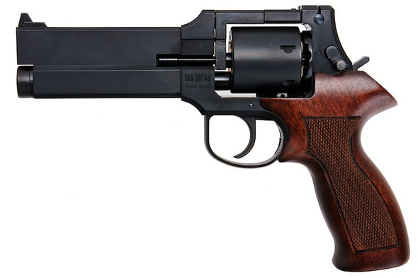 Marushin Mateba Gas Revolver 5 inch - Matt Black (Heavyweight Wood Grip Version)