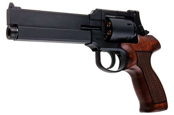 Marushin Mateba Gas Revolver 6 inch - Matt Black (Wood Grip Version)