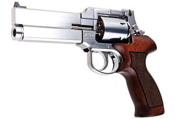 Marushin Mateba Gas Revolver 5 inch - Silver (Heavyweight Wood Grip Version)