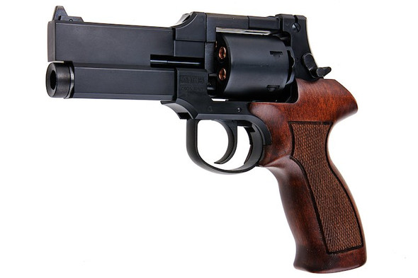 Marushin Mateba Gas Revolver 4 inch - Matt Black (Heavyweight Wood Grip Version)