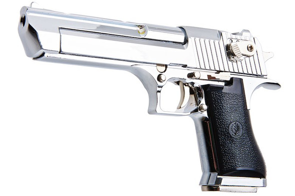 Blackcat Airsoft 1/2 Scale Mini Model Gun Desert Eagle (Shell Ejection) - Silver with Black Grip