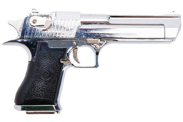 Blackcat Airsoft 1/2 Scale Mini Model Gun Desert Eagle (Shell Ejection) - Silver with Black Grip