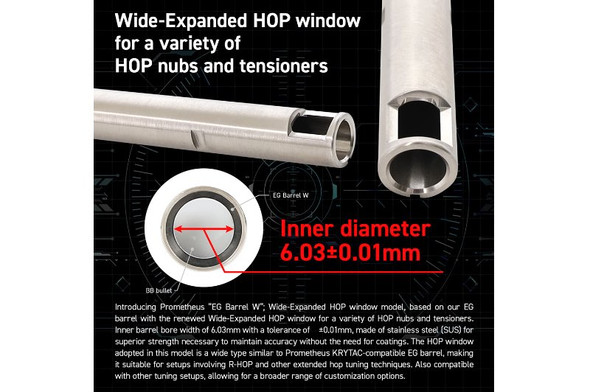 Prometheus EG Barrel WIDE Inner Barrel (6.03mm, L: 300mm) for Tokyo Marui AEG - Stainless Steel