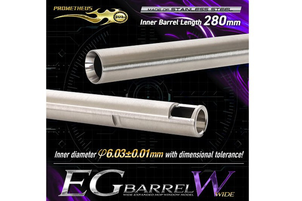 Prometheus EG Barrel WIDE Inner Barrel (6.03mm, L: 280mm) for Tokyo Marui AEG - Stainless Steel