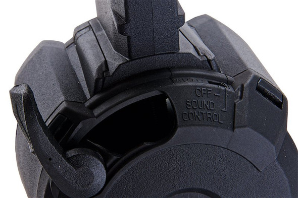 Battleaxe M4 / M16 Airsoft AEG Drum Magazine (2200 rounds, Sound Control) - Black (Type 1)